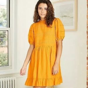 Universal Thread Babydoll Mini Dress with Puff Sleeves. Size Large